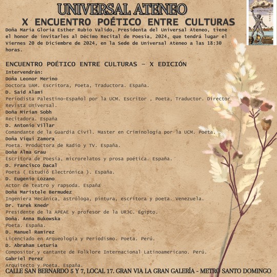 10 Encuentro Poético Entre Culturas - U. Ateneo