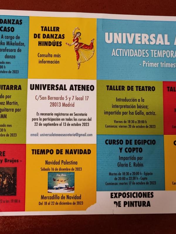 Actividades Temporada 2023-2024 - Universal Ateneo