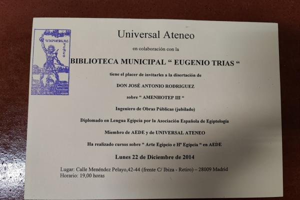 Biblioteca Municipal Eugenio Trias - Amenhotep III