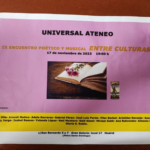 IX Encuentro Poético Entre Culturas - Universal Ateneo