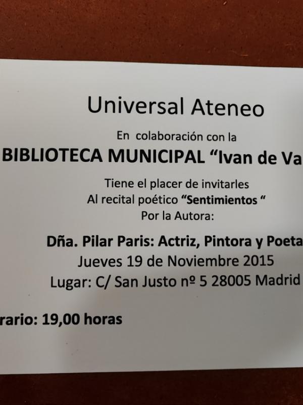 Recital Poético Sentimientos - Biblioteca Ivan de Vargas